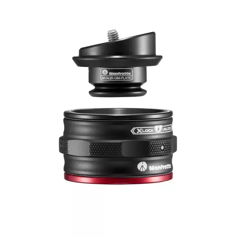 Placa de montagem Manfrotto MVAQR-GIM-PLATE em alumínio preta 50 mm x 35 mm
