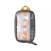 Bolsa Lowepro GearUp Pouch Mini em nylon e poliéster ripstop cinzenta e laranja