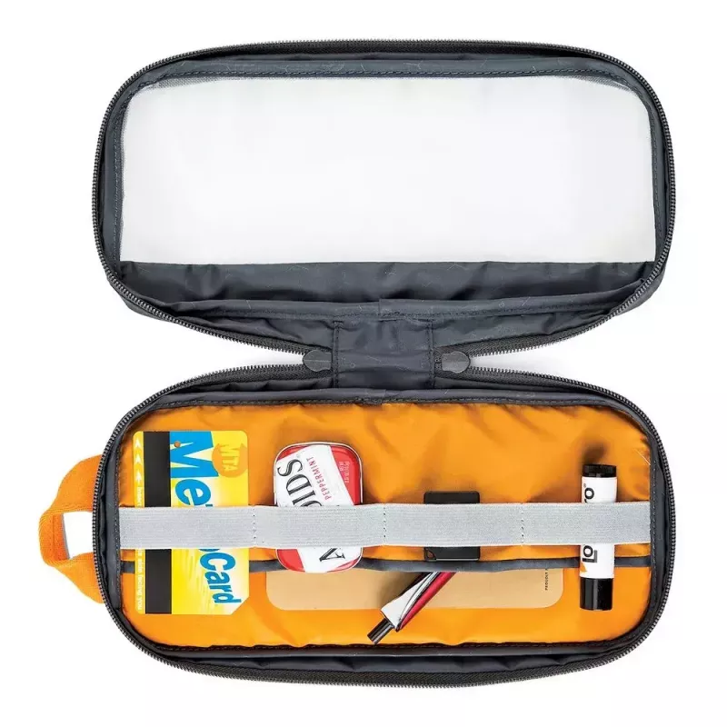 Bolsa Lowepro Pouch Medium GearUp GL LP37139-GRL em nylon e poliéster ripstop laranja e cinzenta 280x45x140mm