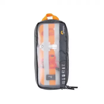 Bolsa Lowepro Pouch Medium GearUp GL LP37139-GRL em nylon e poliéster ripstop laranja e cinzenta 280x45x140mm
