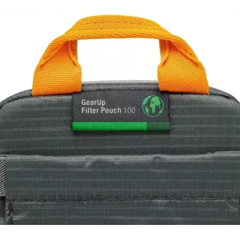 Bolsa de proteção para filtros Lowepro GearUp Filter Pouch 100 cinzenta — armazenamento compacto para filtros de câmara