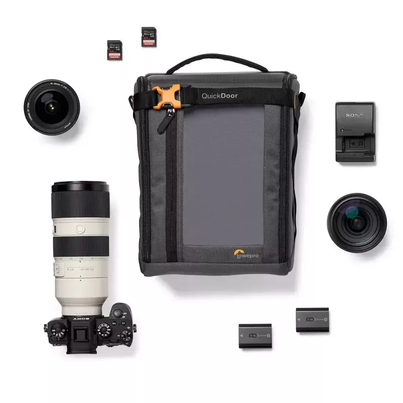 Bolsa compacta Lowepro GearUp Creator Box XL II preta e cinzenta