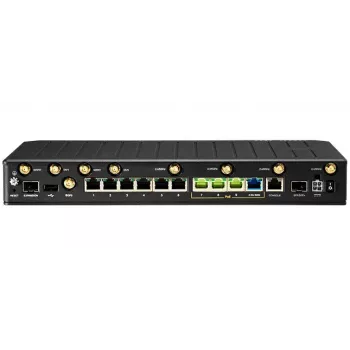 Router wireless CradlePoint E300C-18B com NetCloud Enterprise Branch — Wi‑Fi 6 dual-band, 10GbE, 4G LTE, 5x RJ‑45