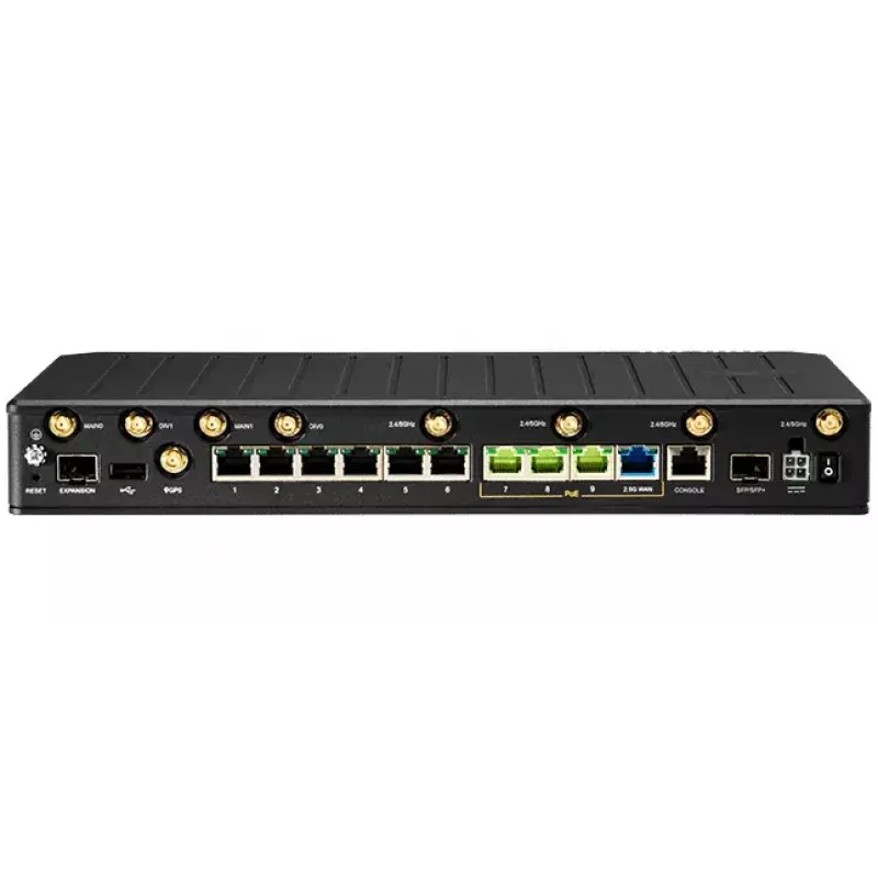 Router wireless CradlePoint E300C-18B com NetCloud Enterprise Branch — Wi‑Fi 6 dual-band, 10GbE, 4G LTE, 5x RJ‑45