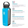 Hydro Flask 32oz Wide Mouth aço inoxidável preto W32BTS001