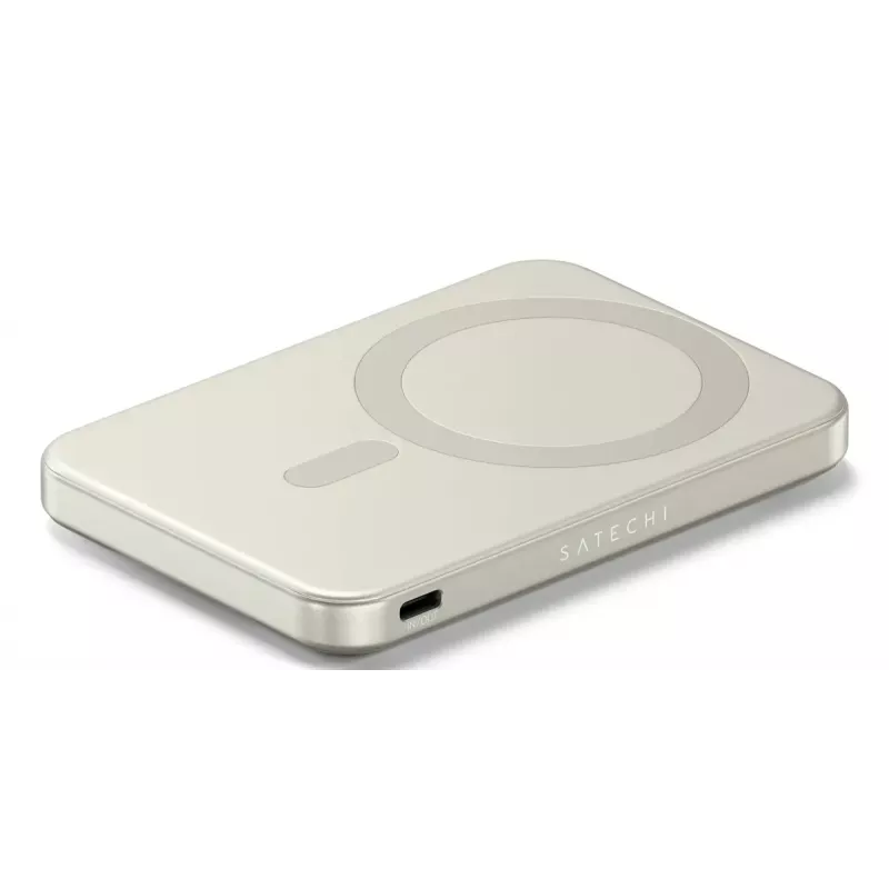 Powerbank portátil Satechi ST-B5Q2SW 5000 mAh, carregamento sem fios, areia