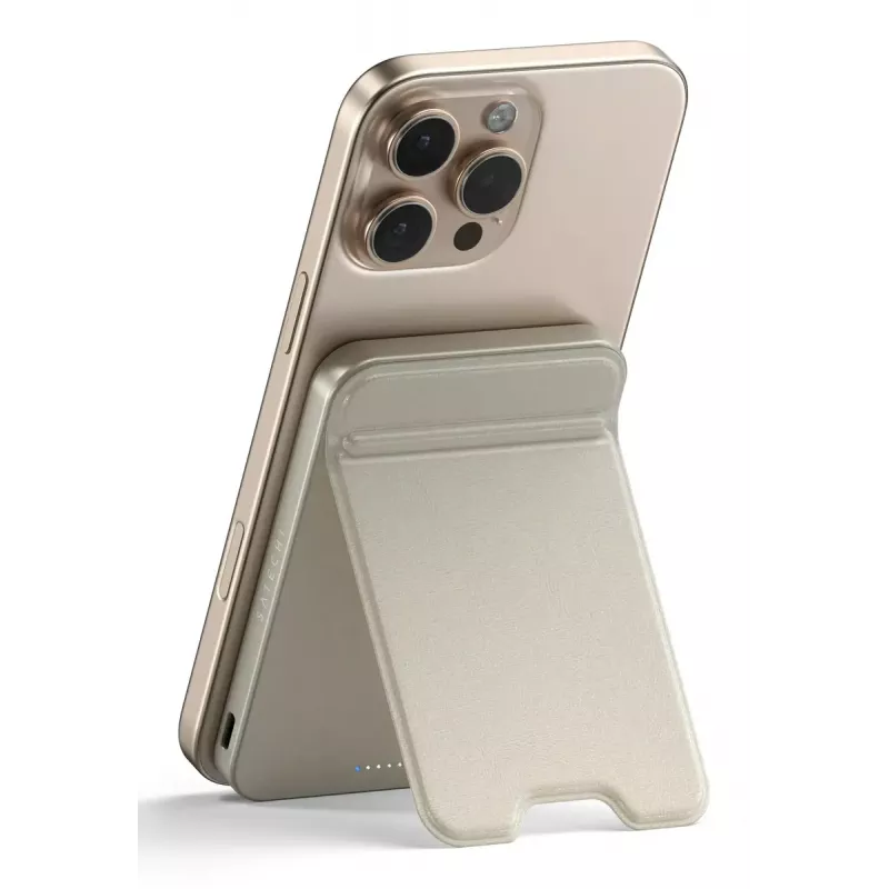 Powerbank portátil Satechi ST-B5Q2SW 5000 mAh, carregamento sem fios, areia
