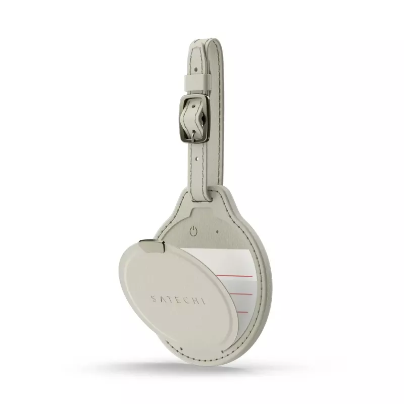 Cartão rastreador de bagagem GPS Satechi ST-LFALTW — areia, lítio 150 mAh, 73,9 × 83,6 mm, 42 g