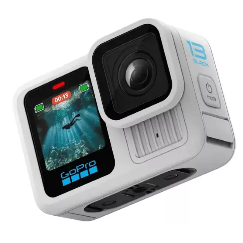 Action cam GoPro HERO13 Black — 5,3K Ultra HD, 27,6 MP CMOS, 240 fps, Wi-Fi, GPS, LCD integrado, som estéreo