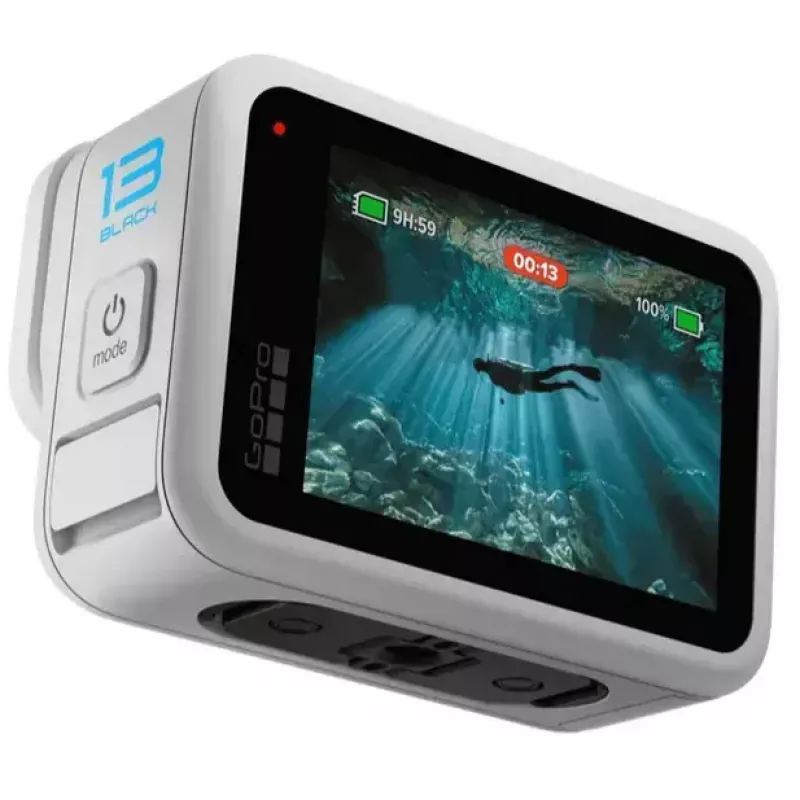 Action cam GoPro HERO13 Black — 5,3K Ultra HD, 27,6 MP CMOS, 240 fps, Wi-Fi, GPS, LCD integrado, som estéreo