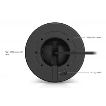Câmara de segurança IP UBIQUITI UVC-G6-Pro-Turret-B – 3840×2160, CMOS de 1/1,2″, zoom ótico 2,36×, PoE+, montagem em teto/parede, interior/exterior