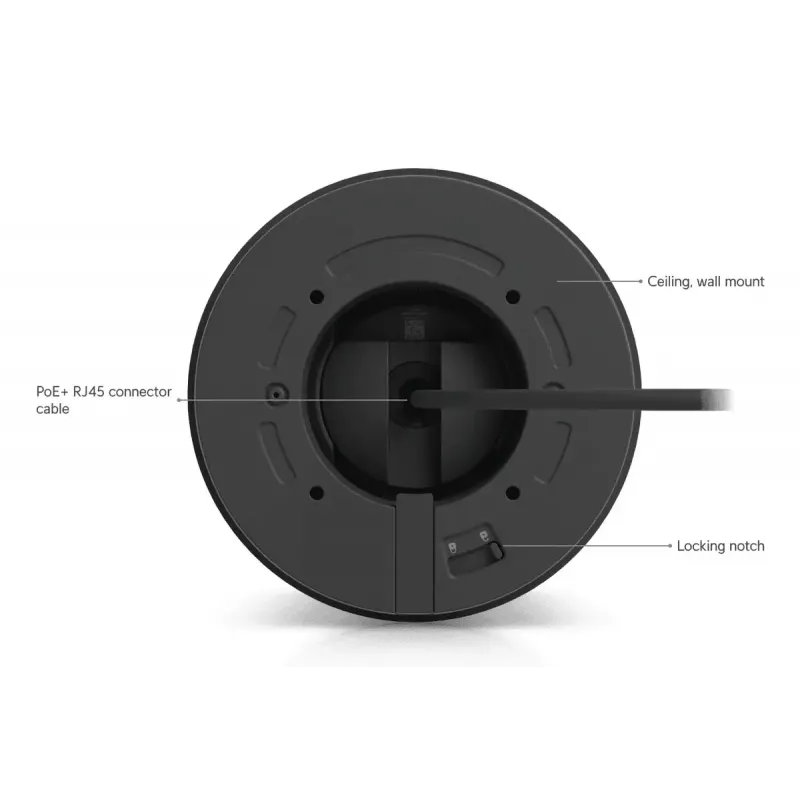 Câmara de segurança IP UBIQUITI UVC-G6-Pro-Turret-B – 3840×2160, CMOS de 1/1,2″, zoom ótico 2,36×, PoE+, montagem em teto/parede, interior/exterior