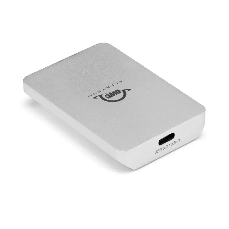 Caixa para SSD OWC Envoy Pro Elektron M.2 prateado, USB-C 10 Gbit/s, suporta 1 SSD M.2 (480 GB instalado)