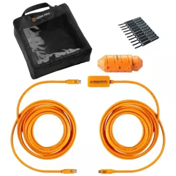 Cabo USB-C para USB-C tether tools CUC31R-ORG – 9,40 m, angular, laranja