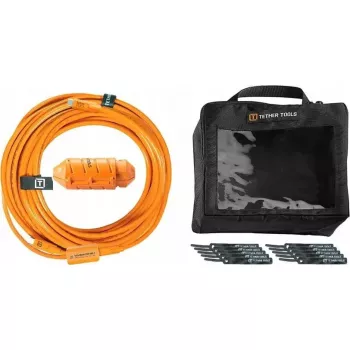 Cabo USB-C para Micro-B Tether Tools CUC31RB-ORG 9,40 m, ficha Micro-B angular, laranja