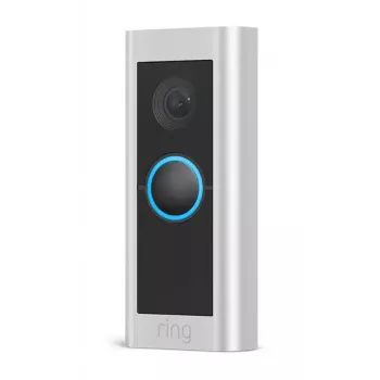 Campainha de vídeo RING Video Doorbell Pro 2 Hardwired — Nickel Satin Steel, com fios, WLAN, campo de visão 150°×150°, 16–24 V AC
