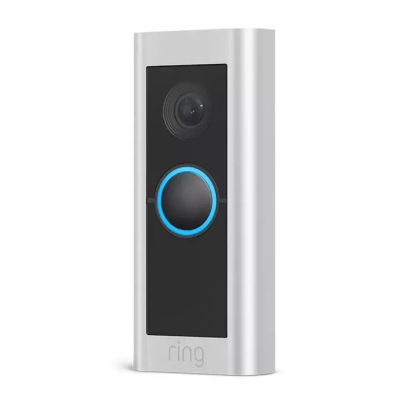 Campainha de vídeo RING Video Doorbell Pro 2 Hardwired — Nickel Satin Steel, com fios, WLAN, campo de visão 150°×150°, 16–24 V AC