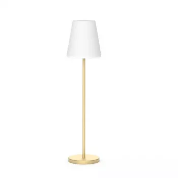 Lâmpada de chão LED Newgarden Lola fina dourada branca 10 lâmpadas 25000h