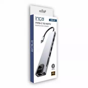 Hub USB Type-C INCA ITPC-7T 1000 Mbit/s HDMI RJ-45 USB 2.0 USB 3.0