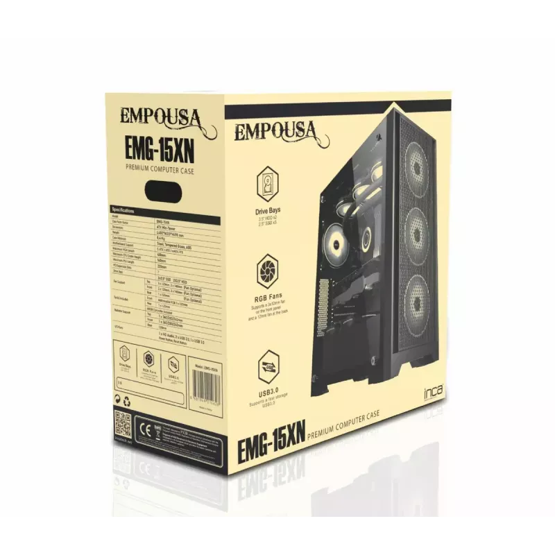 Caixa de PC Inca EMG-15XN Midi Tower preto