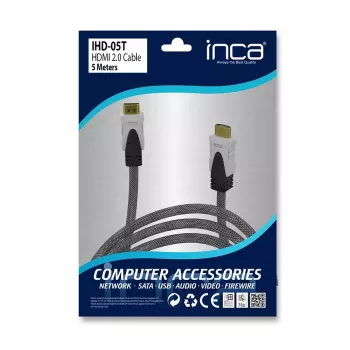 Cabo HDMI Inca IHD-05T 5 m HDMI macho Type-A para HDMI macho Type-A Preto
