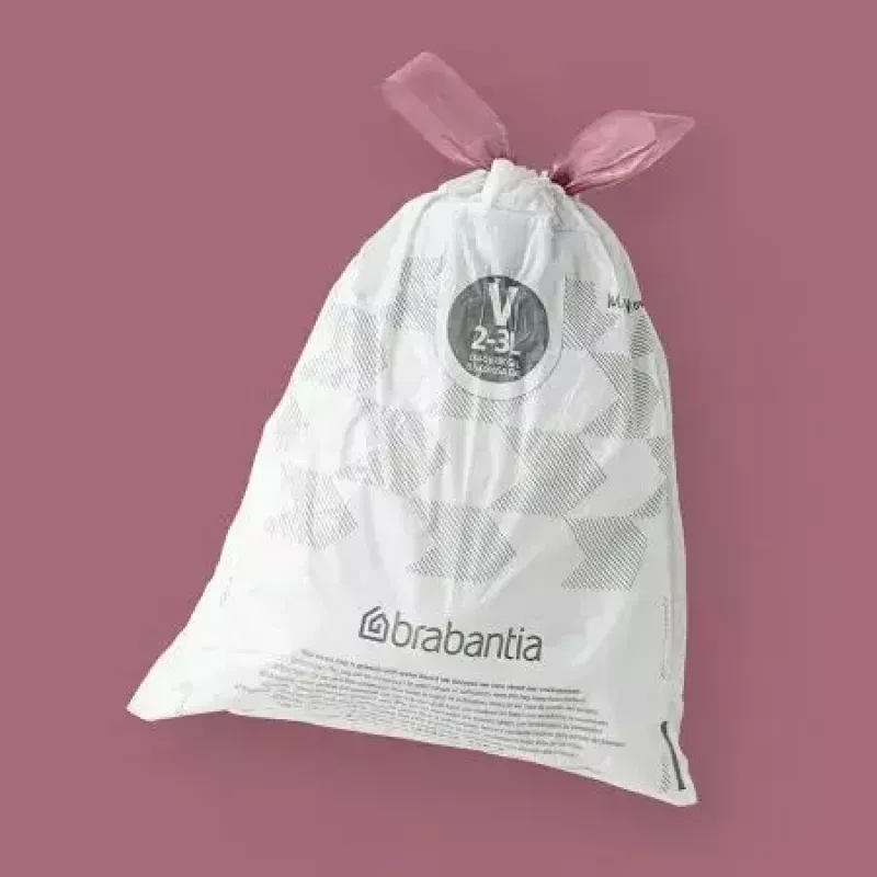 Sacos do lixo BRABANTIA 100253 para balde de 3 L, branco, plástico, 40 unid.