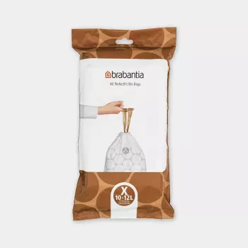 Sacos do lixo BRABANTIA 12 L Branco, embalagem de 40 (Modelo 138041) sacos de plástico 490×357 mm