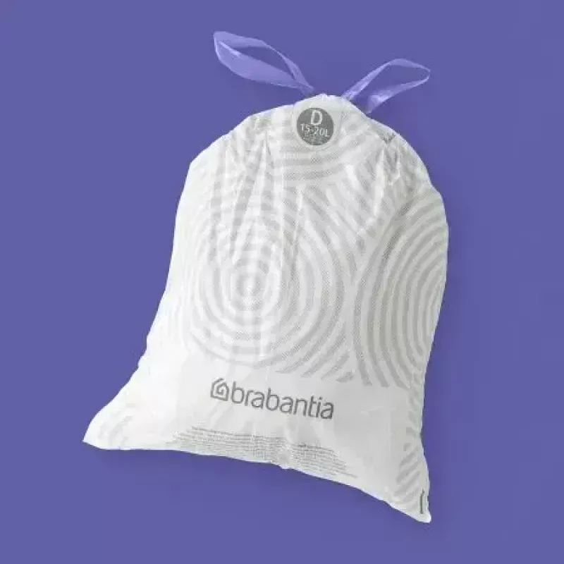 Sacos do lixo BRABANTIA 138164, 20 L, branco, plástico, 40 unid., 545×435 mm