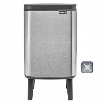 Balde do lixo com pedal BRABANTIA BO 4L Aço Mate Fingerprint Proof — balde de pedal de aço inoxidável de 4 litros