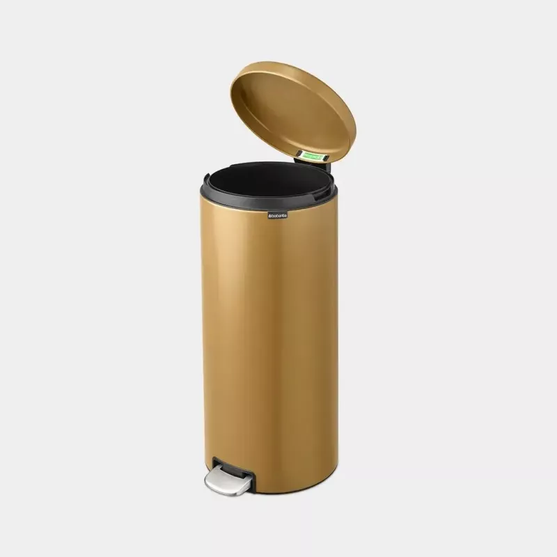 Balde de lixo Brabantia 238765 redondo aço dourado diâmetro 29,3 cm profundidade 380 mm altura 679 mm