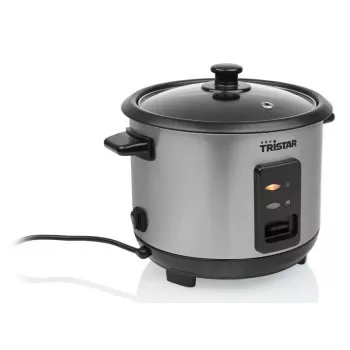 Panela de arroz Tristar RK-6146 — capacidade 1 L, 400 W, preto/prateado
