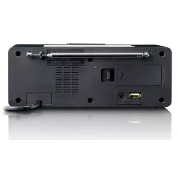 Rádio-relógio Lenco CR540BK – despertador FM, ecrã LED de 1,2 polegadas, luz noturna regulável, função de carregamento USB, altifalantes estéreo