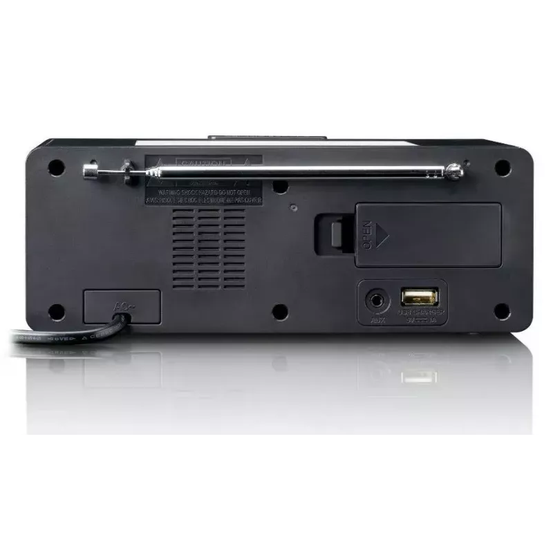 Rádio-relógio Lenco CR540BK – despertador FM, ecrã LED de 1,2 polegadas, luz noturna regulável, função de carregamento USB, altifalantes estéreo