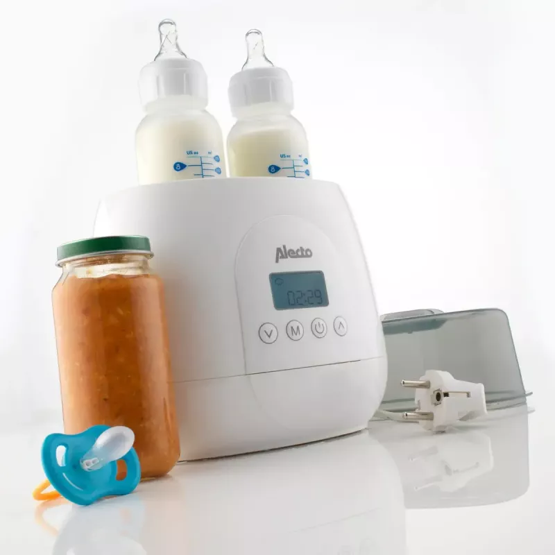 Aquecedor de biberões Alecto BW700TWIN — aquecedor de biberões duplo 3 em 1 elétrico, 512 W, 230 V, branco