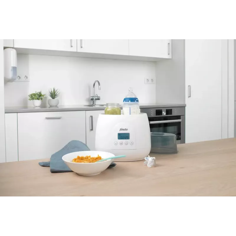 Aquecedor de biberões Alecto BW700TWIN — aquecedor de biberões duplo 3 em 1 elétrico, 512 W, 230 V, branco
