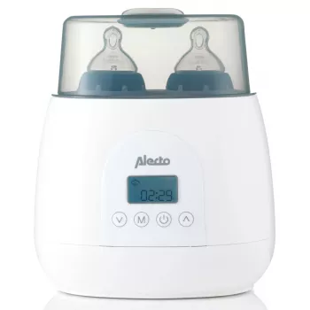 Aquecedor de biberões Alecto BW700TWIN — aquecedor de biberões duplo 3 em 1 elétrico, 512 W, 230 V, branco