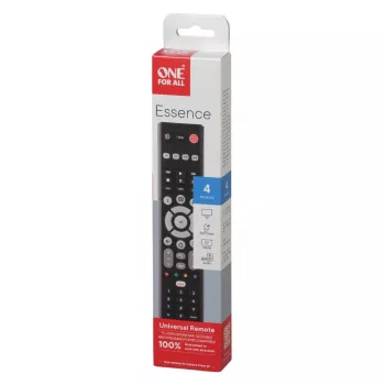 Comando universal One For All Essence Basic 4 – IR Wireless, 52 botões, suporta 4 dispositivos