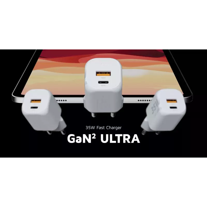 Carregador de parede Xtorm 35W GaN² Ultra interior USB Type-C carregamento rápido branco