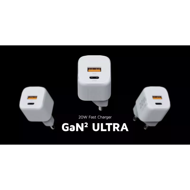 Carregador de parede Xtorm 20W GaN² Ultra — 20 W, USB-C, para interior, branco