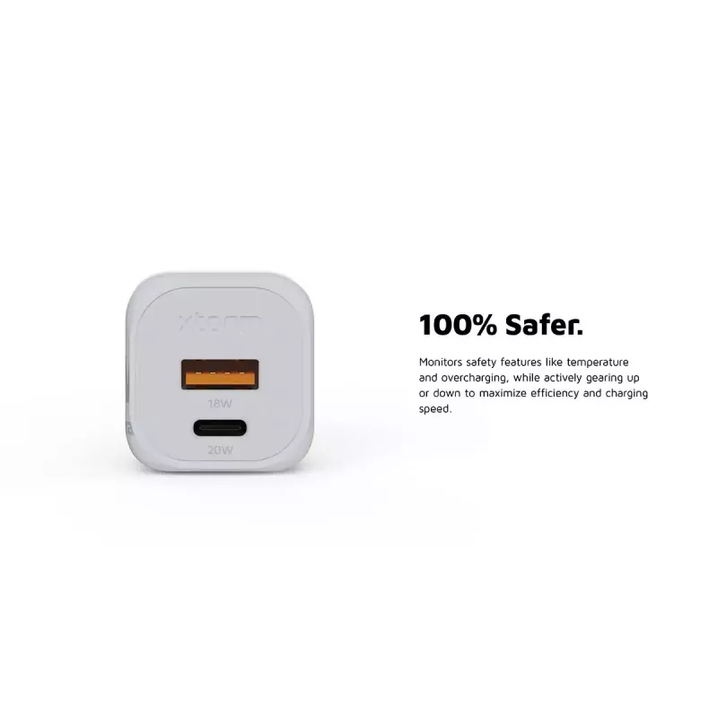 Carregador de parede Xtorm 20W GaN² Ultra — 20 W, USB-C, para interior, branco