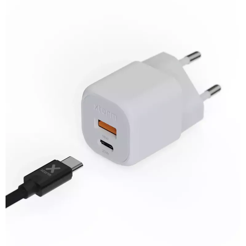 Carregador de parede Xtorm 20W GaN² Ultra — 20 W, USB-C, para interior, branco