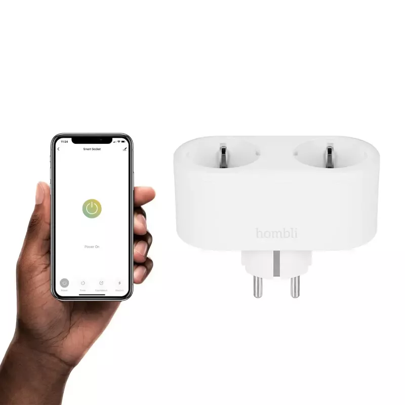 Tomada inteligente Avanca International BV Hombli Smart Socket Duo EU — Wi‑Fi, 220–250 V, 50–60 Hz, 3540 W, interior, branca