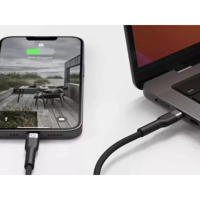 Cabo USB-C para Lightning LINQ byELEMENTS 2 m certificado MFi preto