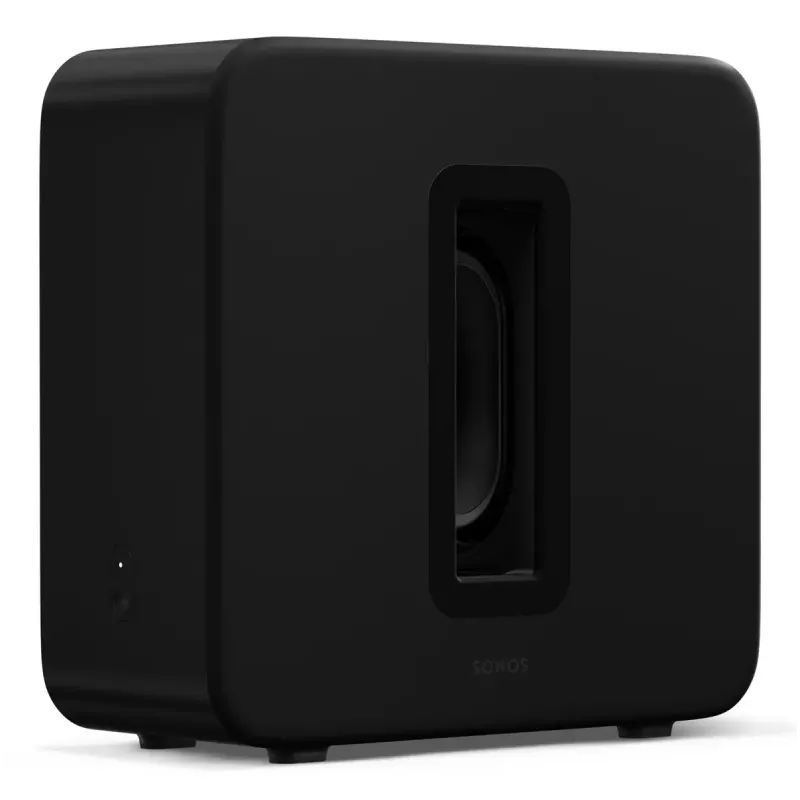 Subwoofer ativo Sonos Sub 4 preto — amplificador Class-D, AC 110–240 V, 40,2×15,8×38,9 cm