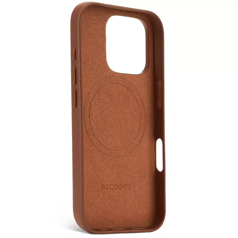 Capa Decoded em pele iPhone 16 Pro 6,3 polegadas castanho