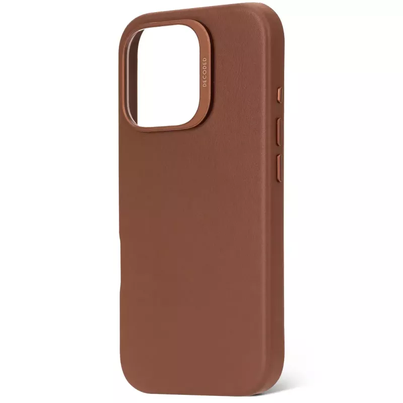 Capa Decoded em pele iPhone 16 Pro 6,3 polegadas castanho