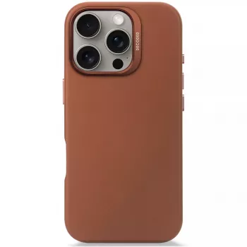 Capa Decoded em pele iPhone 16 Pro 6,3 polegadas castanho