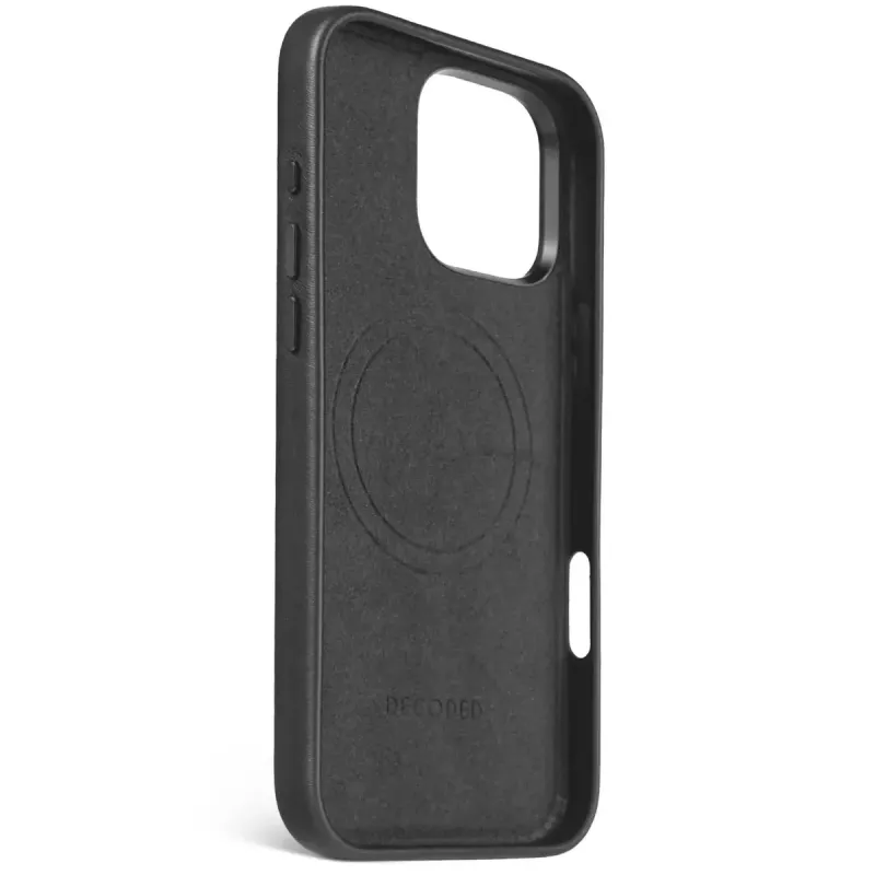 Capa Decoded em pele para telemóvel 17,5 cm 6,9 polegadas preto