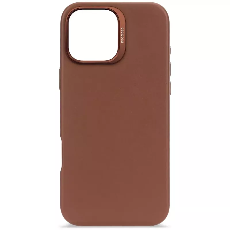 Capa Decoded em pele para iPhone 16 Pro Max 17,5 cm castanho