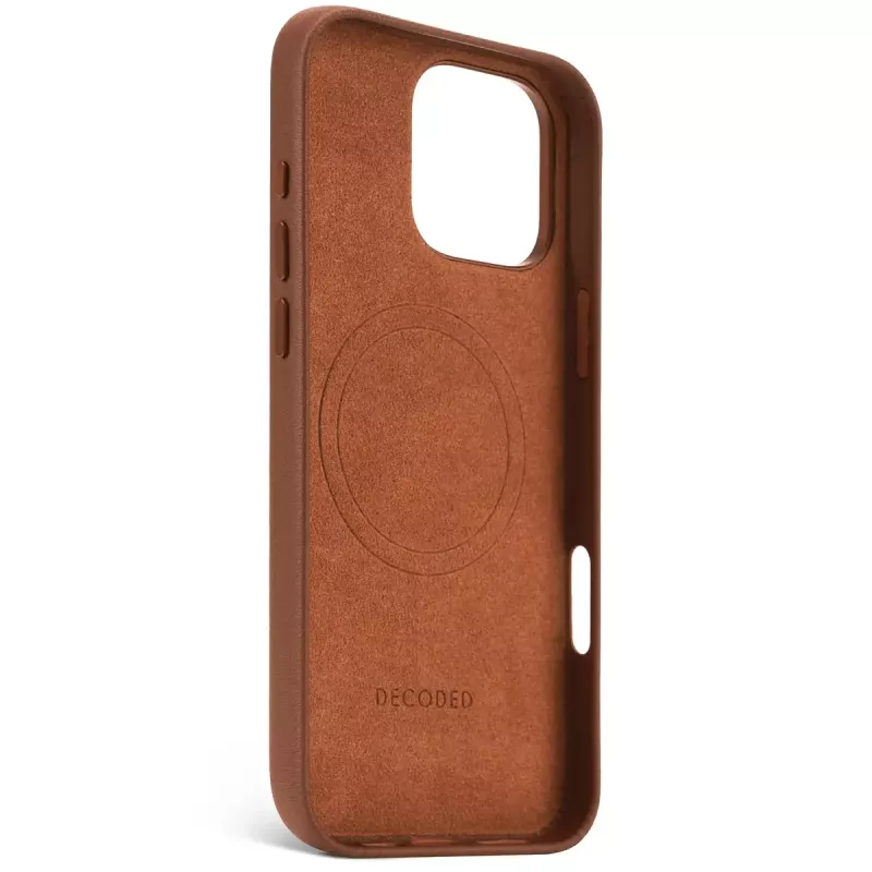 Capa Decoded em pele para iPhone 16 Pro Max 17,5 cm castanho